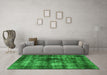Machine Washable Oriental Green Industrial Area Rugs in a Living Room,, wshurb3143grn