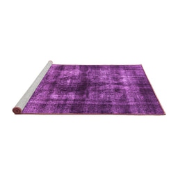 Sideview of Machine Washable Oriental Pink Industrial Rug, wshurb3143pnk