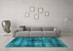 Machine Washable Oriental Light Blue Industrial Rug in a Living Room, wshurb3143lblu