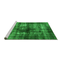 Sideview of Machine Washable Oriental Green Industrial Area Rugs, wshurb3143grn