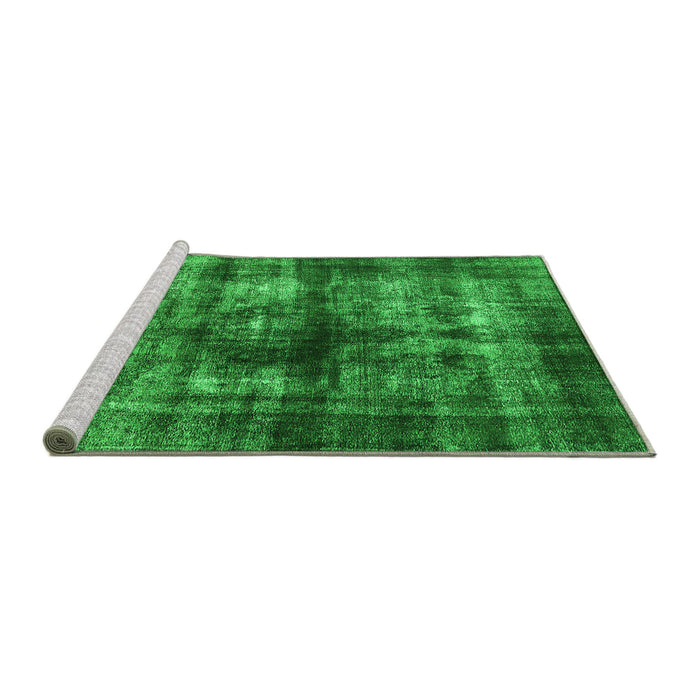 Sideview of Machine Washable Oriental Green Industrial Area Rugs, wshurb3143grn