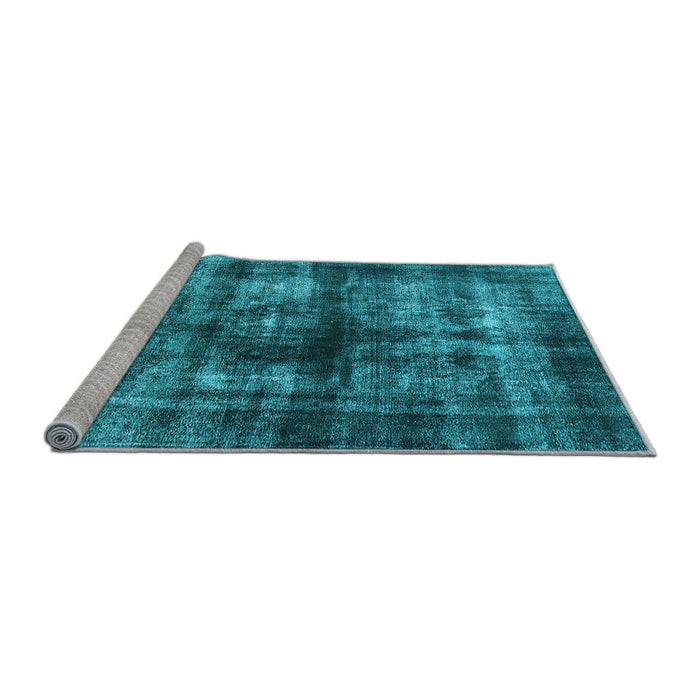 Sideview of Machine Washable Oriental Light Blue Industrial Rug, wshurb3143lblu