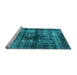 Sideview of Machine Washable Oriental Light Blue Industrial Rug, wshurb3143lblu