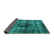 Sideview of Oriental Turquoise Industrial Rug, urb3143turq