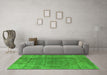 Machine Washable Oriental Green Industrial Area Rugs in a Living Room,, wshurb3144grn