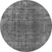 Round Oriental Gray Industrial Rug, urb3144gry