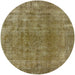 Round Mid-Century Modern Oak Brown Oriental Rug, urb3144