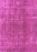 Machine Washable Oriental Pink Industrial Rug, wshurb3144pnk