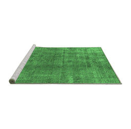 Sideview of Machine Washable Oriental Emerald Green Industrial Area Rugs, wshurb3144emgrn