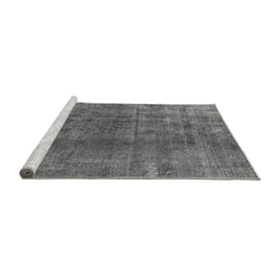 Sideview of Machine Washable Oriental Gray Industrial Rug, wshurb3144gry