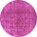 Round Oriental Pink Industrial Rug, urb3144pnk