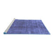 Sideview of Machine Washable Oriental Blue Industrial Rug, wshurb3144blu