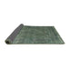 Sideview of Mid-Century Modern Pine Green Oriental Rug, urb3145