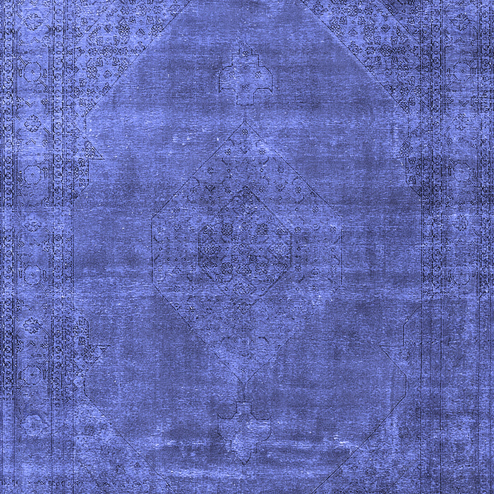 Machine Washable Oriental Blue Industrial Rug, wshurb3145blu