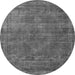 Round Oriental Gray Industrial Rug, urb3145gry