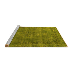 Sideview of Machine Washable Oriental Yellow Industrial Rug, wshurb3145yw