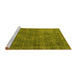 Sideview of Machine Washable Oriental Yellow Industrial Rug, wshurb3145yw