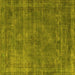 Square Machine Washable Oriental Yellow Industrial Rug, wshurb3145yw