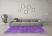 Machine Washable Oriental Purple Industrial Area Rugs in a Living Room, wshurb3145pur