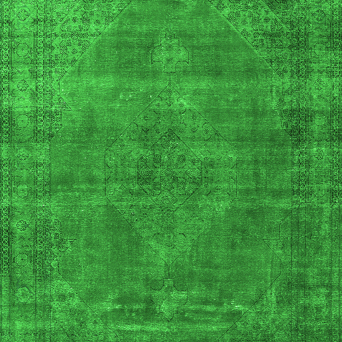 Machine Washable Oriental Green Industrial Area Rugs, wshurb3145grn