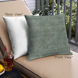 Front View of Mid-Century Modern Urban Square Pine Green Throw Pillow, 18 inch by 18 inch, pwurb3145