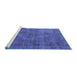 Sideview of Machine Washable Oriental Blue Industrial Rug, wshurb3145blu