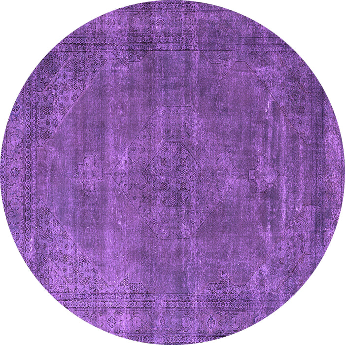 Round Oriental Purple Industrial Rug, urb3145pur
