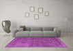 Machine Washable Oriental Pink Industrial Rug in a Living Room, wshurb3145pnk