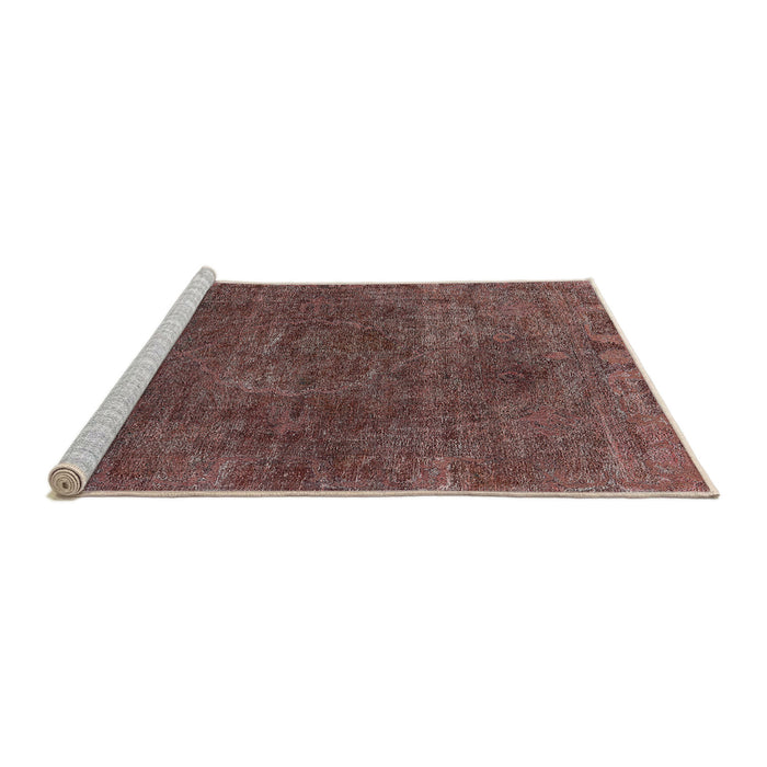 Sideview of Machine Washable Industrial Modern Dark Almond Brown Rug, wshurb3146