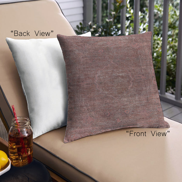 Front View of Mid-Century Modern Urban Square Dark Almond Brown Throw Pillow, 18 inch by 18 inch, pwurb3146