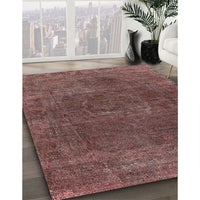 Mid-Century Modern Dark Almond Brown Oriental Rug, urb3146