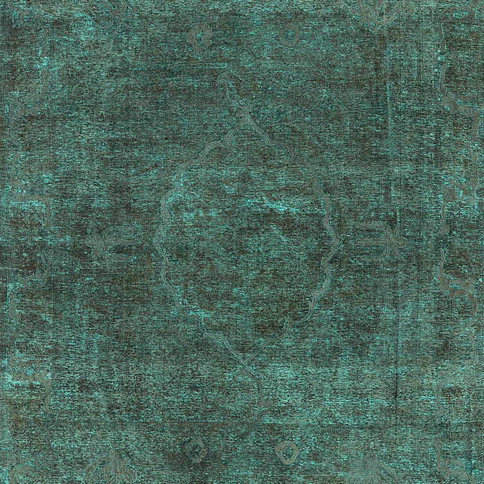 Machine Washable Oriental Turquoise Industrial Area Rugs, wshurb3146turq
