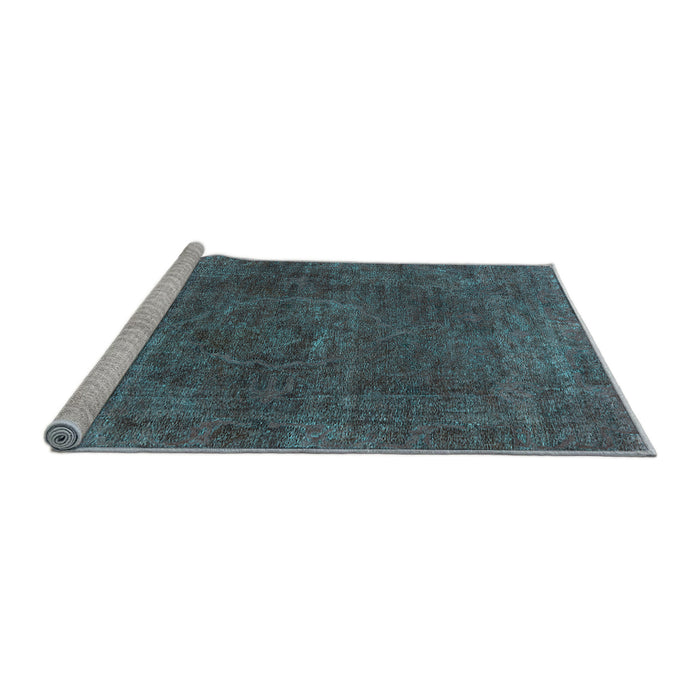 Sideview of Machine Washable Oriental Light Blue Industrial Rug, wshurb3146lblu