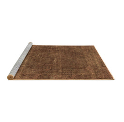 Sideview of Machine Washable Oriental Brown Industrial Rug, wshurb3146brn