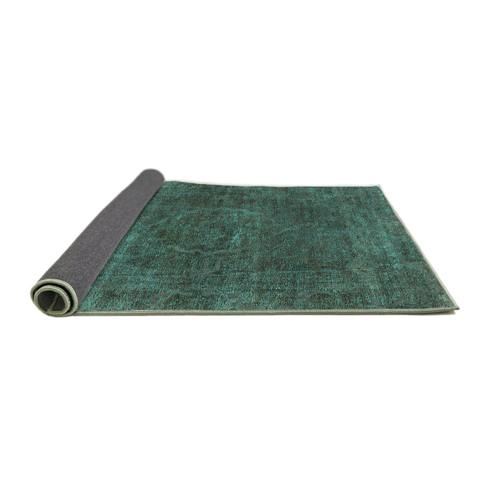 Sideview of Oriental Turquoise Industrial Rug, urb3146turq