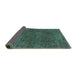 Sideview of Oriental Turquoise Industrial Rug, urb3146turq