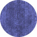 Round Oriental Blue Industrial Rug, urb3146blu