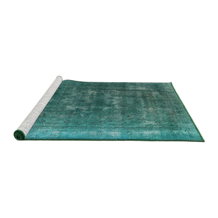 Sideview of Machine Washable Industrial Modern Light Sea Green Rug, wshurb3147