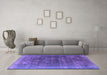 Machine Washable Oriental Purple Industrial Area Rugs in a Living Room, wshurb3147pur