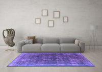 Machine Washable Oriental Purple Industrial Rug, wshurb3147pur