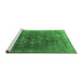 Sideview of Machine Washable Oriental Emerald Green Industrial Area Rugs, wshurb3147emgrn