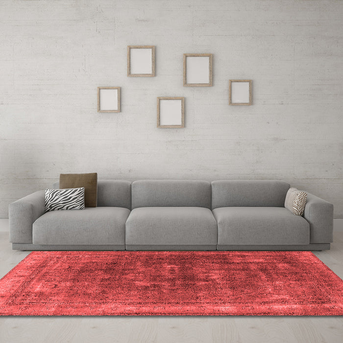 Industrial Red Washable Rugs