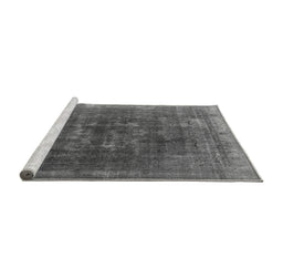 Sideview of Machine Washable Oriental Gray Industrial Rug, wshurb3147gry