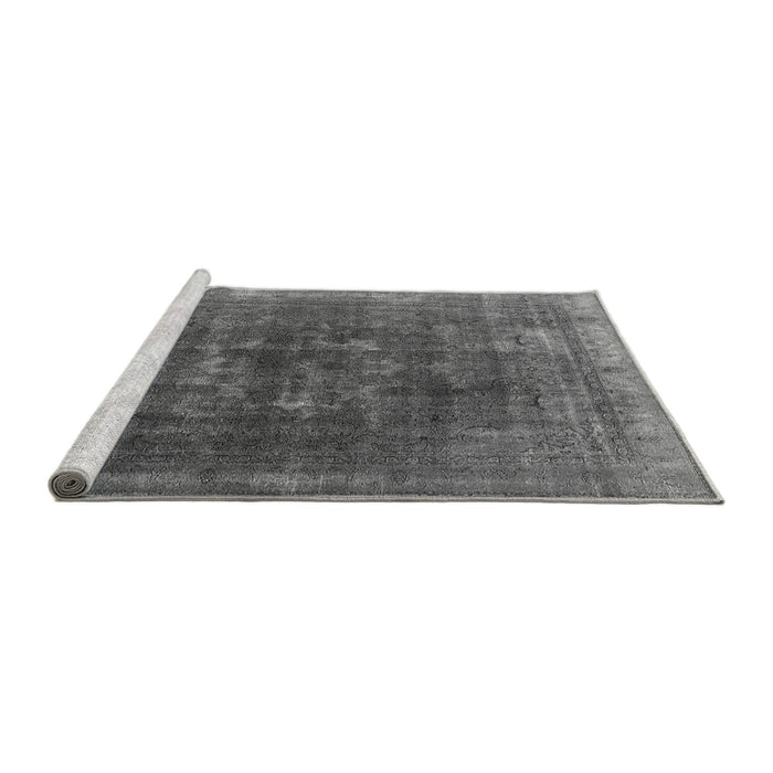 Sideview of Machine Washable Oriental Gray Industrial Rug, wshurb3147gry