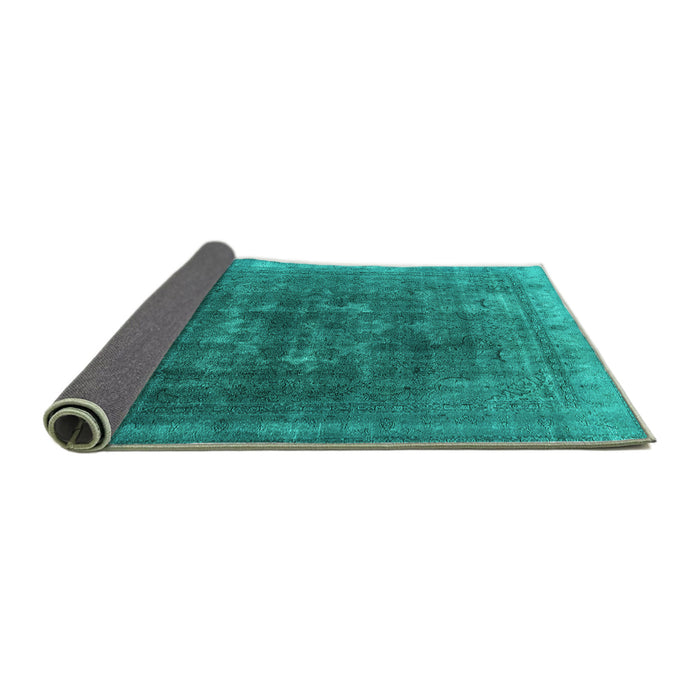 Sideview of Oriental Turquoise Industrial Rug, urb3147turq