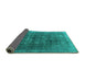 Sideview of Oriental Turquoise Industrial Rug, urb3147turq