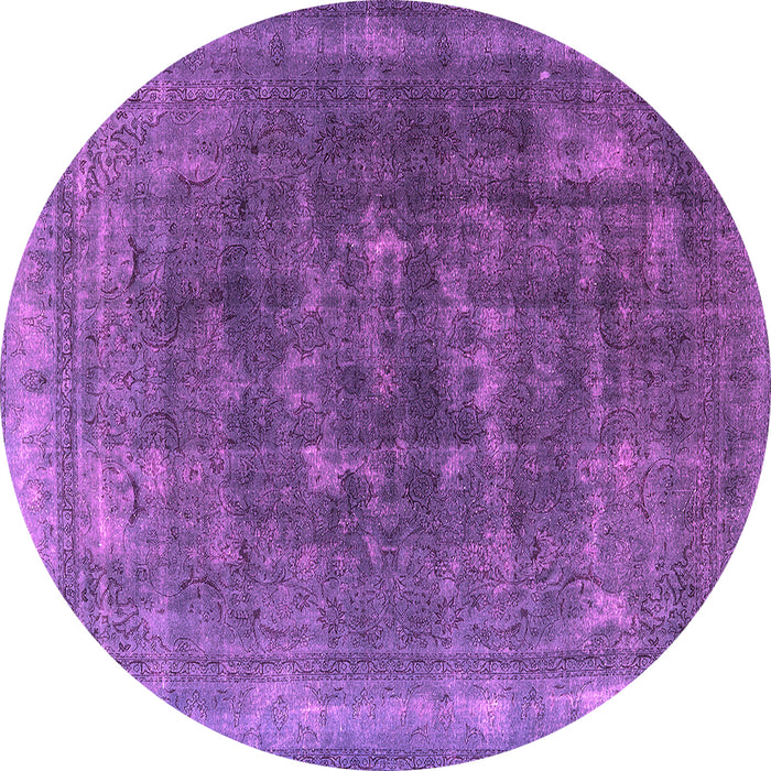 Round Oriental Pink Industrial Rug, urb3147pnk