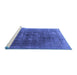 Sideview of Machine Washable Oriental Blue Industrial Rug, wshurb3147blu