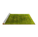 Sideview of Machine Washable Oriental Yellow Industrial Rug, wshurb3147yw