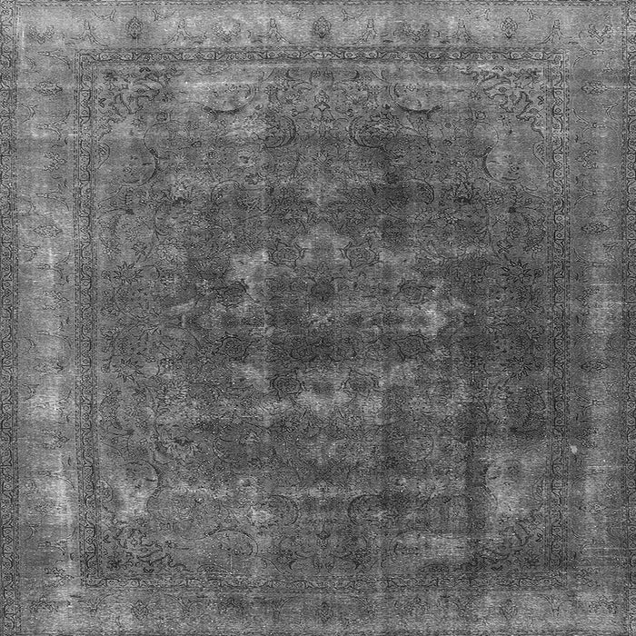 Square Machine Washable Oriental Gray Industrial Rug, wshurb3147gry